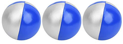 BTOSEP Palla da giocoleria durevole e leggera, set per tutti i livelli di abilità, adatto per bambini e professionisti, in poliuretano, 6,3 x 3 cm, per interni ed ufficio, tempo libero (blu/argento)