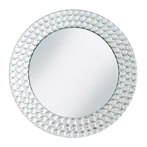 Charge It by Jay Mirror Glass Charger Plate 13” Decorative Melamine Service Plate for Home, Professional Dining, Perfect for Upscale Events, Dinner Parties, Weddings, Catering, 1 Piece, Triple Beads