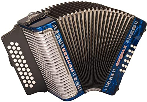 Hohner Corona II Diatonic Accordion - Keys of F/Bb/Eb - Dark Blue