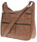 Christian Wippermann Damen Tasche Schultertasche Umhängetasche Crossover Bag Leder Optik Handtasche Camel