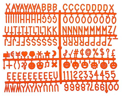 QUARKZMAN Feltro Lettera Lavagna Lettere Numeri Simboli 3/4 Arancione Alfabeto Messaggio Lavagna Modificabile per Caffè, Matrimonio, Compleanno