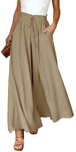 RoomTour Pantalon Femme Taille HautePantalon Large pour Femme avec Poches Été Causal Pantalon
