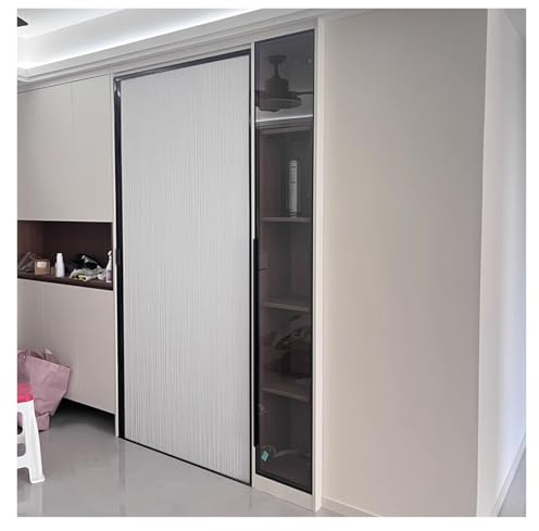 Puertas plegables 2 3 4 5 6 7 Puertas Plegables Telescópicas, Puertas De Acordeón De Aluminio Interiores Exteriores Sin Taladrar, Puerta Corredera Separadora De Ambientes Para Garaje/ Sótano(22x80in (