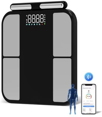 Smart Scales for Body Weight Bathroom Scale, Bluetooth Smart Digital Weighing Scales with 8 Electrode, 56 Body Composition Analyzer, High Precision Body Fat Scales for BMI Muscle Mass