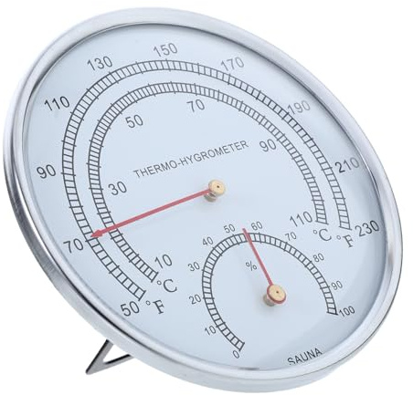 Happyyami Termómetro Sauna Higrómetro Medidor Temperatura Humedad Pantalla Grande Fácil Precisión para Sauna Hogar