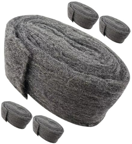 YARNOW Paille de Fer Noire en Laine D'acier pour Souris et Petits Animaux, 5pcs, Ventilation de Garage, Installation Facile, Joint de Remplacement pour Porte de Garage