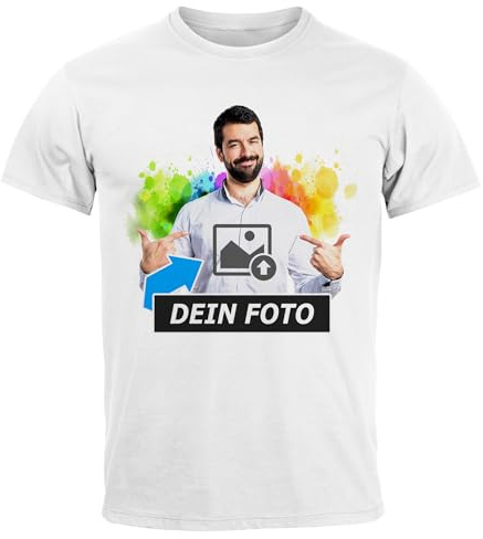 SpecialMe® personalisierbares Herren T-Shirt mit Foto Text, T-Shirt selbst gestalten & Bedrucken Lassen Foto-Geschenke