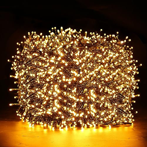 2000LEDs Luci Albero Natale,Marchpower Catena Luminosa 50M Esterno IP44 Impermeabile,8 Modalità,Funzione Memoria Calda Decorazione Natalizia per Casa Interno Giardino Matrimonio Feste