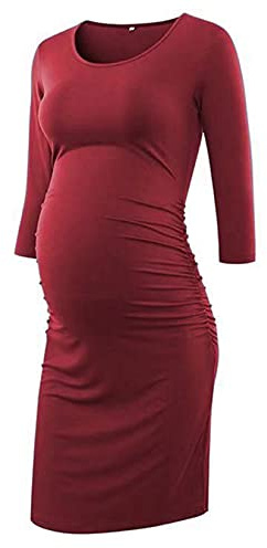 Femmes Robes De Maternité Solide De Couleur Moulante Grossesse Robe pour Casual Wear ou Photoshoot