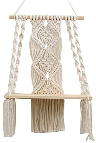 Makramee Wandbehang Regal Boho Wanddeko Gross Gewebte Tapisserie Wandteppich, Handgefertiges Wand Kunst Home Decor Für Schlafzimmer und Wohnzimmer Dekoration (Stil A)