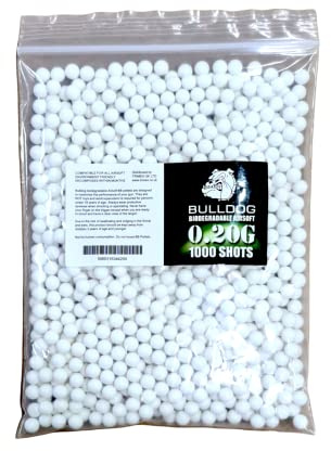 SDMAX 0.20g BB Pellets, Biodegradable Airsoft Bullets, High-Grade White Plastic Pellets BB Gun, Shooting Firing Balls for Airsoft Gun (Pack of 1, 1000 Bullets)