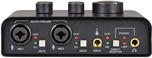 Citronic | USB Audio Interface - 2 x Microphone Inputs & 1 x Instrument Input