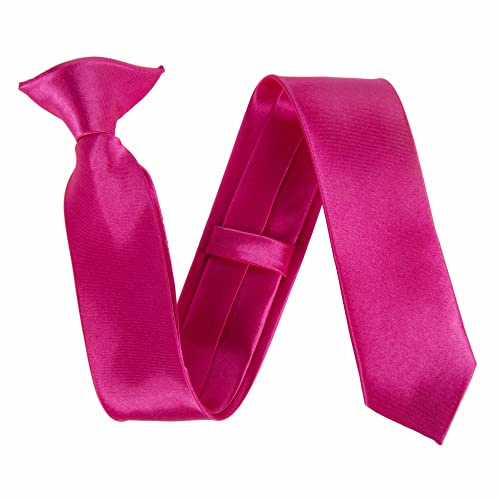 Barn satin kläm-på slipsar – het rosa, Rosa (Hot Pink), en storlek