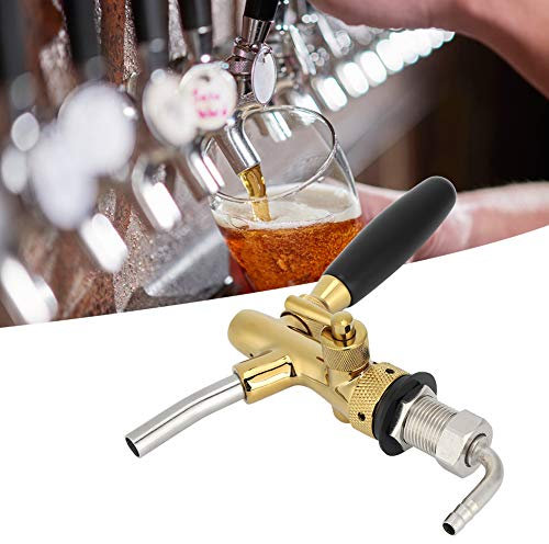 JMorCO Grifo de Cerveza con Cabezal Ajustable Dorado, Grifo de Cerveza Ajustable con Rosca G5/8, Equipo de Acero Inoxidable de latón para restaurantes y Bares en casa