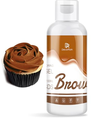 Lebensmittelfarbe Gel - 4.5oz Konzentrierte Gel Lebensmittel Farben für Kuchen Dekoration, Backen, Kekse, Macaron - Zuckerfrei Food Coloring für Getränken, Tortendeko, DIY Slime, Osterei (Braun)