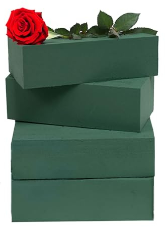 Caliko - 4x Large Wet Brick Floral Foam 23x11x7cm | Fresh Flower Arranging Blocks for Wedding Aisle, Birthdays and Home Decoration
