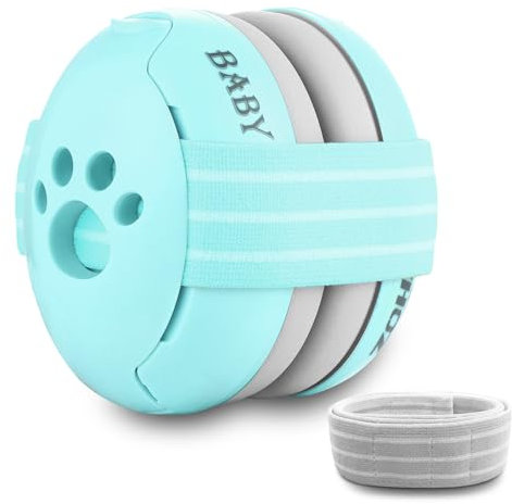ZOHAN 001 Cuffie Antirumore per Bambini, Paraorecchie per Bambini di Età Superiore Ai 6 Mesi, Cancellazione del Rumore di Alta Qualità, Confortevole E Regolabile,Ideale per Ridurre Il Rumore- Menta