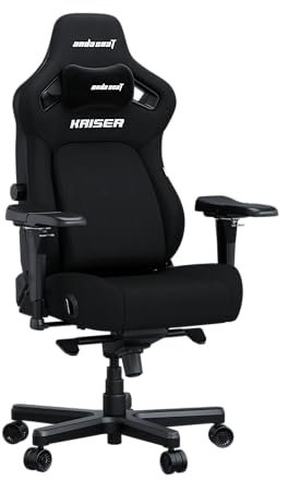 Anda Seat Kaiser 4 Gaming Chair for Adults - Large Reclining Video Game Chairs with 4-Level Pop-Out Lumbar, Linen Fabric, Heavy Duty Neck & Back Support - Black Fabric Ergonomic Gaming Chair
