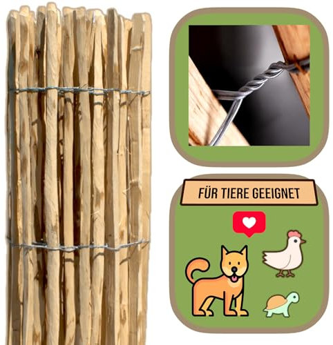 Staketenzaun 80cm Höhe | Lattenabstand: 3-5 cm | Für Tiere geeignet | Staketenbreite 3-4 cm | Made in EU