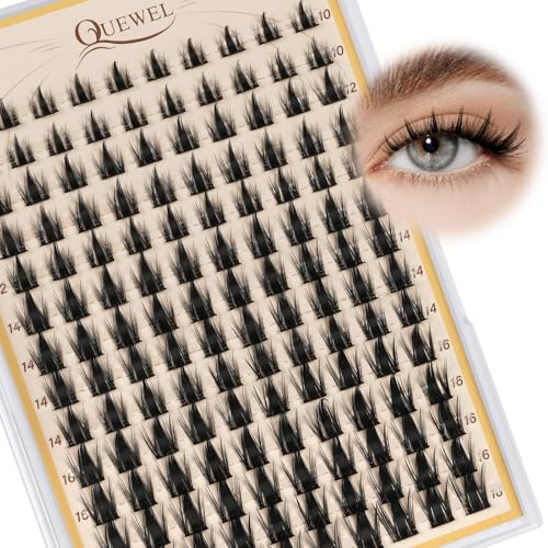 QUEWEL Faux Cils, Lash Manga 140 pièces, doux et moelleux, Cils en grappe avec différents styles de maquillage, Cils Anime faciles à utiliser à la maison (Manga-DH-A)
