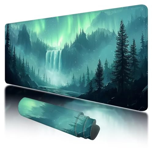 Alfombrilla Ratón XXL 1000 x 500 mm Verde Alfombrilla Ratón Gaming, Paisaje Mouse Pad XXL con Base de Goma Antideslizante, Mouse Pad con Superficie Especial, Mejora la Precisión y la Velocidad, I-35