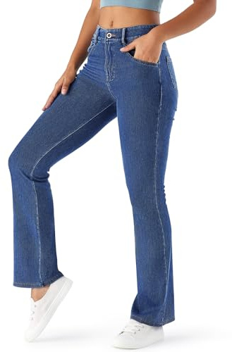 High Waisted Bootcut Jeans for Women, Fitted with Soft Stretch Fabric for Straight Leg Fit & Jeggings Comfort Blue