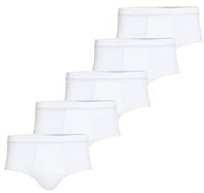 Conta Briefs with Fly Economy Pack (1, 3, 5, 10), Comfortable Underwear for Men in Classic Design, Made of 100% Cotton, White, Size: 5/M - 15/9XL, White, 3XL