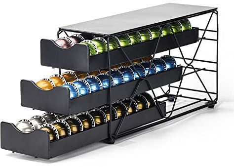Bagoo, Porta Cialde per Nespresso Vertuoline, Cassetto Multi strato per Capsule Vertuo, 3 livelli