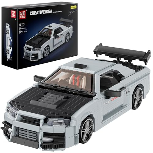 Mould King 10113 Technik Speed Champion Supersportwagen Klemmbausteine GTR Rennwagen Bausteine Auto Bauspielzeug Modellbausatz für Jungen und Erwachsene(1513 Teile)