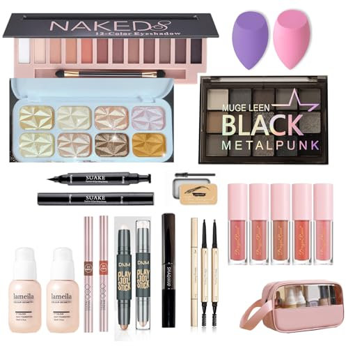 Makeup Set, Ruicen Make Up Sets Woman, Makeup Gift Sets for Women, Makeup Kit for Women Includes Foundation Eyeshadow Blush Lipstick etc Make Up Set for Teenage Girls Cosmetic With Storage Bag