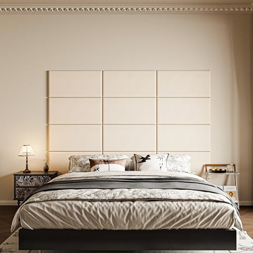 LELEFIDO Panneau Mural 3D Autocollant - Panneaux muraux et de Plafond en Mousse Souple et Cuir Artificiel, imperméables et faciles à Nettoyer, Absorbant Le Bruit - 60 × 30 × 3 cm - 12 pièce