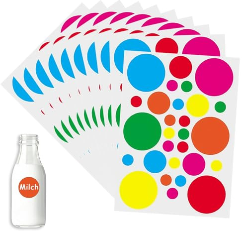 280 Stück Klebepunkte Bunt Set, Bunte Selbstklebende Klebepunkte Aufkleber, Aufkleber Rund Für Klassenzimmer Büro Heim Klassifikation Kunst DIY, Mehrere Größen und Farben