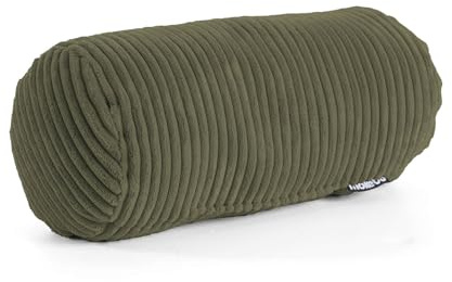 mokebo Nackenrolle mit Cordbezug 'Das Nickerchen', gemütliche Kissenrolle, Zierkissen oder Dekokissen, auch als Sofakissen, Rückenkissen, Lesekissen oder Knierolle in Oliv, 17,5x17,5x37 (B/H/T in cm)
