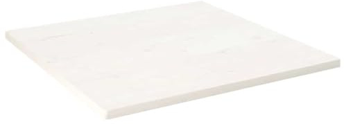 WRJENFSC Plateau de table en pin massif - 70 x 70 cm - Blanc laqué - Carré - Design moderne - Coins arrondis - Prêt à l'emploi - Pour cuisine, salle à manger, salon, bureau, café