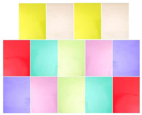 LOPUNER 14 ark färgade överlägg för läsning - A4 dyslexi läsguider tonade plastark för att minska visuell stress, ögonansträngning, 7 färger