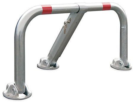 ATTAS Parkbügel, ARS480 Parkplatzsperre klappbar mit integriertem Schloss inkl. Schlüssel (Profilzylinder PZ), Parkplatzsicherung Sperrbügel Parkplatz Absperrung