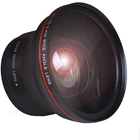 Tectra 58MM 0.43x Professional HD Wide Angle Lens (Macro Portion) for Canon Rebel T7 T7i T6i T6s T6 SL2 SL3 DSLR EOS 70D 77D 80D 1100D 700D 650D 600D 550D 300D 100D Cameras