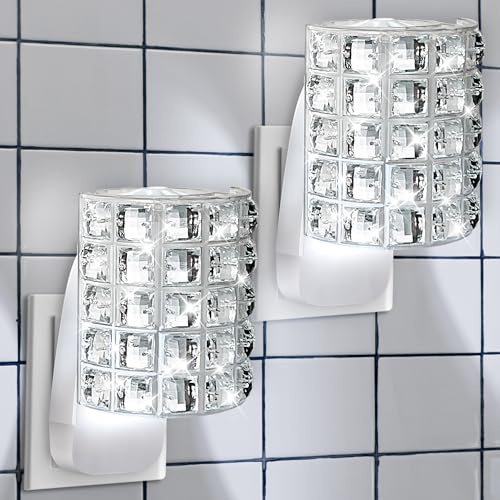 Hohean Wall Fragrance Plug in with Night Light, Compatible with Bath & Body Works WallFlower Fragrance, Wall Plug Fragrances Oil Diffuse with Nightlight for Home, Office(2 Pack,Square)