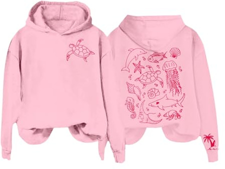 Baggy huvtröjor överdimensionerade tröjor mjuka toppar grafisk huvtröja för tonårstjej kvinnor långärmad överdimensionerad söt tröja med huva topp söt huvtröja, Rosa, M