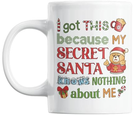 Gift Island Secret Santa Mug for Men and Women – Funny Secret Santa Gift idea for Work – Office Colleagues & Coworkers – Sarcastic Xmas Coffee Mug – Rude Gift for her & him Coffee Cup