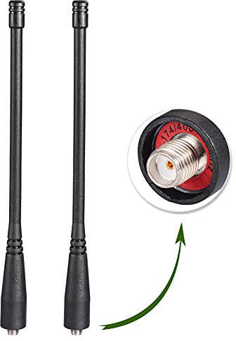 Bingfu Ham Radio Antenna Dual Band VHF UHF 136-174/400-460MHz SMA Female | Ham Radio Aerial Handheld Two Way Walkie Talkie Soft Antenna 2-Pack for Wouxun Baofeng BF-F8HP UV-5R UV-82 BF-888S GT-3 Radio