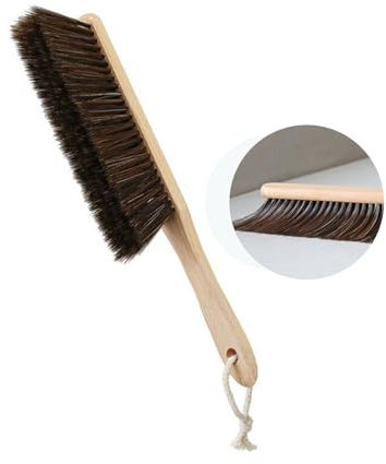 BSMstone Holzgriff-Bürste, Handbesen, Haushalts-Reinigungsbürste, weiche Borsten, Staubbürste für Bett, Sofa, Möbel, Kleidung, Auto
