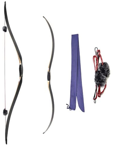 Traditionelles Bogenschießen Recurve Bogen 15-50lbs Handmade Langbogen für das Jagdübungsziel für Erwachsene Bogenschießen Langbogen Jagd (25lbs, A einstellen)