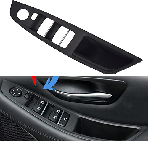 Hacreyatu 1PC RHD-Driver Side Door Handle for BMW 5 Series F10 F11,Window Switch Armrest Panel,Driver Seat Button Switch Frame Storage Box for BMW 520 523 525 528 530 535 2010-2016 (Black)
