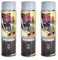 3X Haftgrund Spray Fast Finish, Grundierung, Grau 500ml, schnelltrocknend, hohe Füllkraft, überlackierbar, hitzebeständig bis 80°C, Innen- und Außenbereich