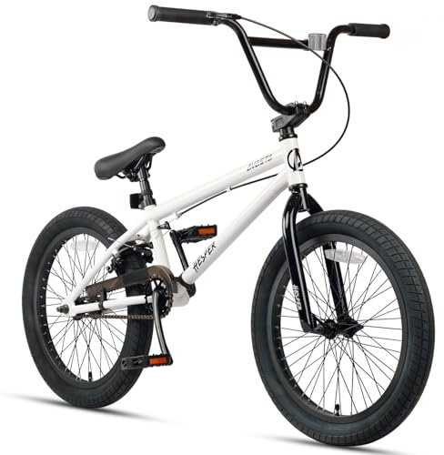 AVASTA Hesper Biciclette per bambini Freestyle BMX da 20 pollici, per 6 7 8 9 10 11 12 13 14 anni, per ragazzi e principianti, Bianco