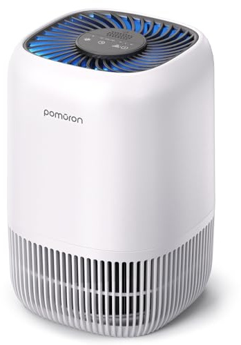 POMORON Air Purifiers for Bedroom and Home, Air Filter Cleaner with Fragrance Sponge, HEPA Filter for Smoke, Allergies, Pollen, Pet Dander, Odor, Dust, Air Purifier