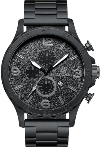 LN LENQIN Orologio da Uomo in Acciaio Inossidabile, Al Quarzo Analogico Impermeabile Con Data, Luminoso da Lavoro Casual Alla Moda