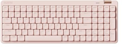 Flow Lite100 Keys Low Profile Mechanical Keyboard, Swappable Rechargeable Wireless Keyboard with 2.4G Receiver, Bluetooth and Wired Connection for Windows,Mac/ Linear Switches(Flamingo)US-Layout