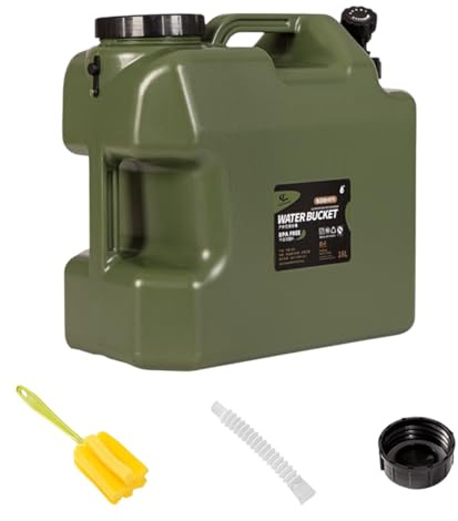 Qfdiwr Bidón de agua para camping, depósito de agua de camping de 18 litros con grifo, bidón de agua con tapa de rosca, bidón portátil multiusos tanque de agua, sin BPA, para viajes al aire libre,